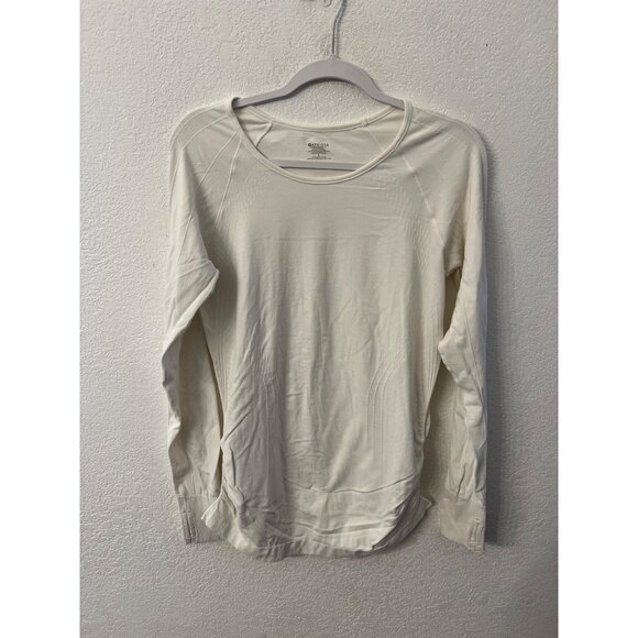 Athleta White Long-Sleeve Lightweight Pullover Top Womens Size Large - Picture 1 of 5